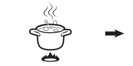 Casserole d'eau sur le brûleur
